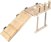 Parrot Playground - Parakeet Perch Stand | Lovebird Cage Ladder Swing Toys for Macaw Cockatiel, Wood Parakeet Play Training Perch
