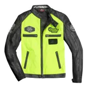 Zero Vision Black Yellow Motorcycle Leather Jacket