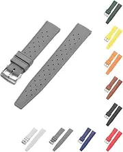 [Generic] Quick Release Vintage Rubber Band With Buckle For Diver and Sports Watches, Replacement Retro Vintage band Strap 20mm 22mm - Multiple Colors