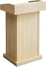 Floor Lectern Podium Lectern Podium Stand, Lightweight Lecterns Wood Plank Podiums Conference Table with Open Storage Standing Lectern Laptop Desk Modern Podium Stand,