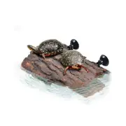 Turtle Floating Basking Platform Aquarium Decorations Artificial Bark Tortoise Climbing Terrace with Suction Cups