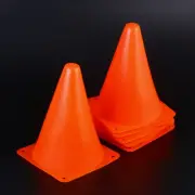 6 PCS Bright Orange Sports Cones 18cm for Football Soccer Rugby Training
