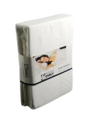 Super King 100% Brushed Cotton Flannelette Pillow Cases Set of 2 White 50 x 90cm