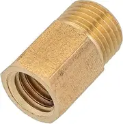 HALLMERS 1/8" BSP Male to M8 x 1.25mm Female Brass Pipe Reducer Fitting Connector Thread Plumbing Hose, Hex Head Threaded Tubing Adapter Coupler, Used to Connect Lines for Air, Water, Fuel and Gas