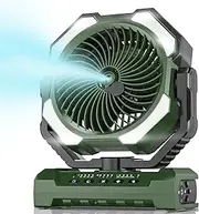 Misting Fan Portable with 250ml Water Tank, 24000mAh Rechargeable Cooling Fans for Outside, Outdoor Water Misters with 2 Mist Modes, Remote Control Camping Fan with Timer for Beach, Tents, Patios