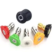 Jet Wash Nozzle & Turbo Nozzle for Pressure Washer – 5 Pack High-Performance Worx Pressure Washer Nozzle Tips, 1/4 Inch Quick Connect, 2.5 GPM, Durable Stainless Steel