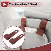 2 Pcs Universal Car Seat Headrest Hook for Purses and Bags Wine Red 6.3"x1.73"