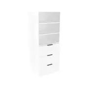 Lugna 1536 x 600 x 580mm White 2 Adjustable Shelf 3 Drawer Storage Cabinet