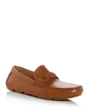 Ferragamo Men's Byte Leather Gancini Drivers - Regular