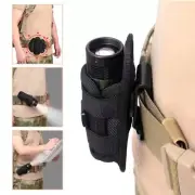 BLACK Tactical Hunting 360 Degrees Rotatable Flashlight Pouch Holster Torch Case