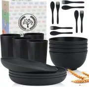 Juego De Platos Y Tazones Para 4 Personas Set De 20 Piezas De Vajilla De Trigo