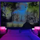 Crows Forest Gothic Large Wall Art Poster Blacklight Tapestry UV Reactive Fabric