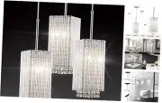 3 Pack Crystal Chandelier Modern Pendent Lights Adjustable Hanging Lighting