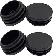 Suiwotin 4PCS 38mm (1 1/2 Inch) Round Plastic Plug, Round Black Plastic End Cap, Pipe Tubing End Cap, Furniture Finishing Plug Fits for 1 1/4" to 1 7/16" ID Tubing