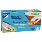 Ansell Handy Clean Gloves Disposable Multi-purpose 100 Pack