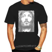 在飛比找蝦皮購物優惠-T恤夏季名牌耶穌基督男t恤名人明星一號在城市
