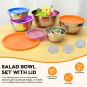 Mixing Bowls with Airtight Lids Set 5Pcs Stainless Steel Nesting Bowls ··