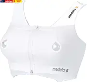 Easy Expression Bustier, Hands-Free Pumping Bra, White, Medium