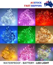 20-100 LED BATTERY POWERED STRING FAIRY LIGHTS COPPER WIRE WATERPROOF XMAS DECOR