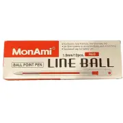 MonAmi Line Ball Point Pen Box of 12 1.0mm Red RARE HTF NEW VTG