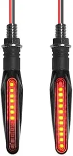 Universal Motorcycle Turn Signal 12V Led Moto Flowing Water Blinker Waterproof Motorcycle Flashing Lights Signal Lamp (Color : 2pcs Red)