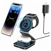 3 in 1 Wireless Charger Stand Aluminum Alloy Mag - Safe Wireless Charging