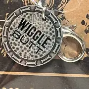 Wiggle Butt Dog Collar Charm Metal 1" Diameter Open Roads Brand Canine Puppy New