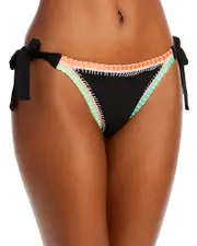 Platinum inspired by Solange Ferrarini Crochet Trim Side Tie Bikini Bottom - Exclusive