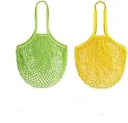 Cotton Mesh Grocery Bags Cotton String Bags, 2Pcs Mesh Net Turtle Bags String Shopping Bag,Mesh Cotton Net String Bag,Cotton String Storage Shopping Bag,Cotton String Storage Shopping Bag with Handle