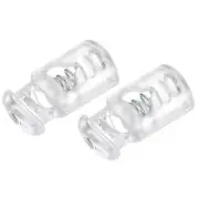 50pcs Plastic Cord Lock Double Hole Spring Loaded Clamps Drawstring Rope Toggles