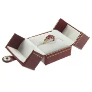 Red Faux Leather Engagement Ring Box Display Jewelry Gift Boxes 1 Dozen