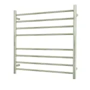 Radiant RTR06 Round Bar Heated Towel Rail - 750 x 750mm - Mirror Polished - Stainless Steel- Bottom Left/Top Right Wiring