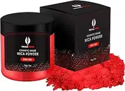 Deep Red Mica Powder for Epoxy Resin 56g / 2oz. Jar - TECHAROOZ 2 Tone Resin Dye Color Pigment Powder for Lip Gloss, Nails, Colorant for Slime Bath Bombs Soap Making & Polymer Clay