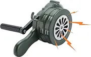 MAOPINER Handheld Air Raid Siren, 110db Hand Loud Crank Operated Air Raid Siren Home Self Protection Security Alarm Siren Aluminum Alloy Crank, Hand Crank Siren