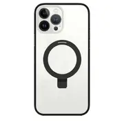 MagSafe Phone Case For iPhone 13 Pro Max Kickstand Ring Shockproof Magnetic Case - Black