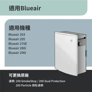 適用Blueair 201 203 205 270E 280i 290i 空氣清淨機 HEPA活性碳濾網 濾芯 濾心