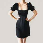 NWT RUMORED Revolve Napa Valley Black Mini Babydoll Dress Size L $158