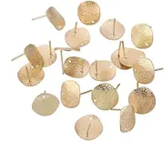 [TEHAUX] Earrings Holes Alloy Flat Ear Rings for Women Jewelry Decor 20pcs/pack Gold