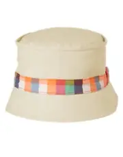 NWT Gymboree Plaid Banded Bucket Hat Beach Sun Hat Unisex Boys Girls Kid L 10 12