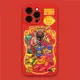 RichBlack原創設計財神彩繪印花大紅色黑色手機殼適用于蘋果15iPhone14ProMax
