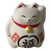 Japanese 3.5” White Maneki Neko Lucky Cat Coin Bank Made In Japan NEW
