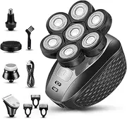 7D Head Shavers for Bald Men 5 in 1 Waterproof Electric Razor for Men Bald Head Shaver Cordless Mens Electric Shavers Trimmer Wet Dry Shave Balding Clippers Rechargeable Rotary Shaver