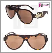 VERSACE Rock Icon Medusa 4323 Brown Tortoise Mirrored VE4323 Aviator Sunglasses