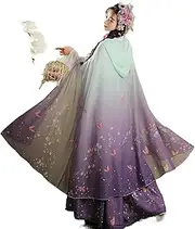 [REDBMX] Women Hanfu Autumn Winter Cloak Chinese Style Ancient Traditional Butterfly Print Hooded Cape Vintage Princess Overcoat