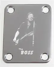 GUITAR NECK PLATE Custom Engraved Etched Fit Fender - BRUCE SPRINGSTEEN - Chrome