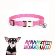 Puppy Collar with Bell, Reflective Nylon Metal Buckle Cat Collar with Bells f...