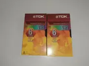 2 Pack TDK Superior Quality VHS 6 Hours T-120 Blank VCR Tapes NEW