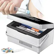 Cooler Boxes Portable Insulin Cooler Refrigerated Case, 0-18℃ LCD Display Refrigerated Container Small Fridge Keep Diabetes Medication Insulated,TouchLargeCapacity-DualBatteries