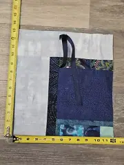 COTTON GIFT BAG Homemade Blues Patchwork 12 In X 13in