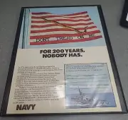 Navy Dont Tread On Me 1976 Print Ad Framed 8.5x11